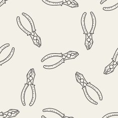 plier doodle seamless pattern background