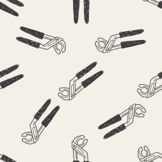 plier doodle seamless pattern background N3