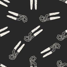 plier doodle seamless pattern background N7
