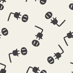 plug doodle seamless pattern background