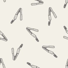 power clip doodle seamless pattern background