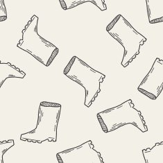 rain boots doodle seamless pattern background
