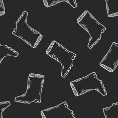 rain boots doodle seamless pattern background N2