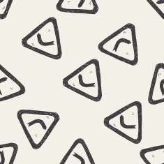 Right turn doodle seamless pattern background