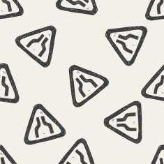 road narrow merge doodle seamless pattern background