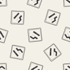 road narrow merge doodle seamless pattern background N4