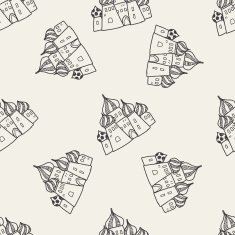 russia castle doodle seamless pattern background