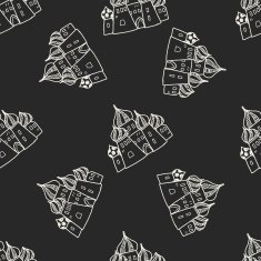 russia castle doodle seamless pattern background N2
