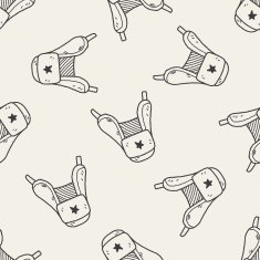Russia Hat doodle seamless pattern background