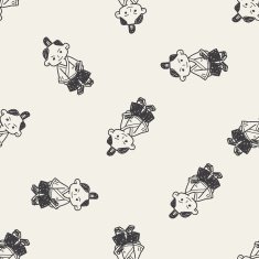 samurai doodle seamless pattern background