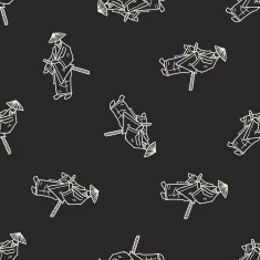 samurai doodle seamless pattern background N6