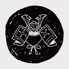 samurai helmet doodle N5