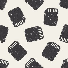 sd card doodle seamless pattern background