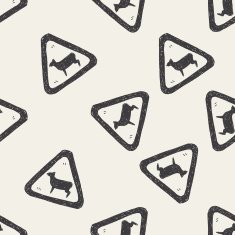 sheep sign doodle seamless pattern background