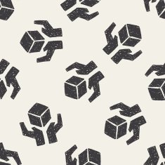 shipping box doodle seamless pattern background