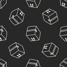shipping box doodle seamless pattern background N7