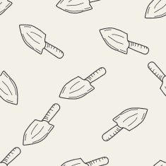 shovel doodle seamless pattern background N2
