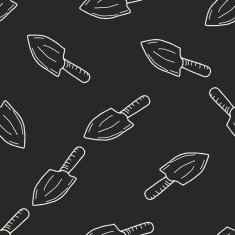 shovel doodle seamless pattern background N4