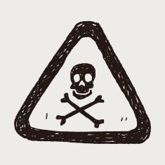 skull danger sign doodle N3