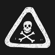 skull danger sign doodle N4