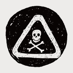 skull danger sign doodle N6