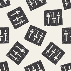 sound control doodle seamless pattern background N3