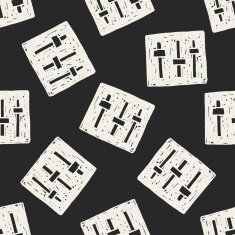 sound control doodle seamless pattern background N6