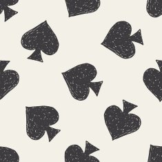 Spades doodle seamless pattern background