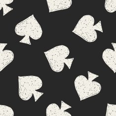 Spades doodle seamless pattern background N2