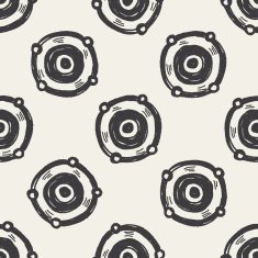 speaker doodle seamless pattern background