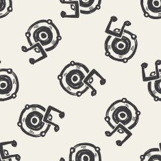 speaker doodle seamless pattern background N2