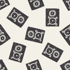 speaker doodle seamless pattern background N3