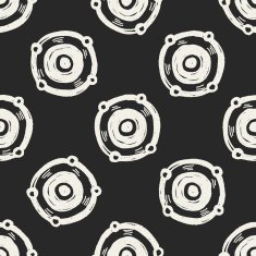 speaker doodle seamless pattern background N4