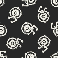 speaker doodle seamless pattern background N5
