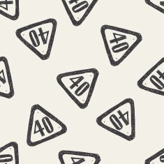 speed limit doodle seamless pattern background