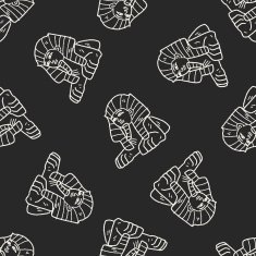 Sphinx doodle seamless pattern background N2