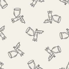 spray gun doodle seamless pattern background