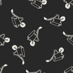 stroller doodle seamless pattern background N2