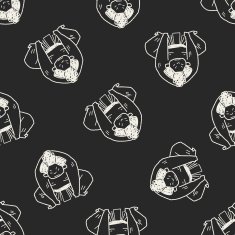 sumo doodle seamless pattern background