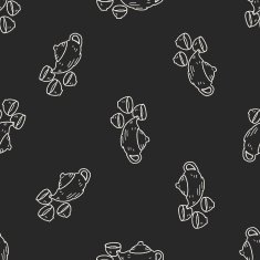 teapot doodle seamless pattern background N2
