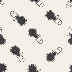 Thermometer doodle seamless pattern background