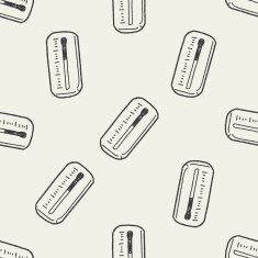 Thermometer doodle seamless pattern background N2