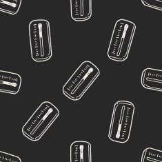 Thermometer doodle seamless pattern background N4