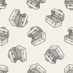 tool box doodle seamless pattern background
