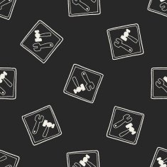 tool fix sign doodle seamless pattern background