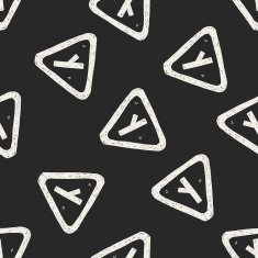 Traffic merges doodle seamless pattern background N9