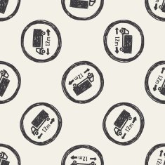 truck long limit doodle seamless pattern background
