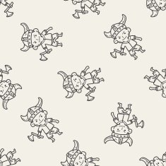 viking doodle seamless pattern background