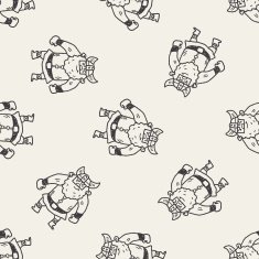 viking doodle seamless pattern background N2