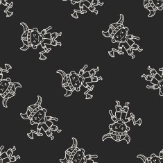 viking doodle seamless pattern background N3